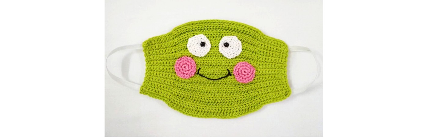 Happy Threads Kids Handmade Crochet Masks (Olive Green)